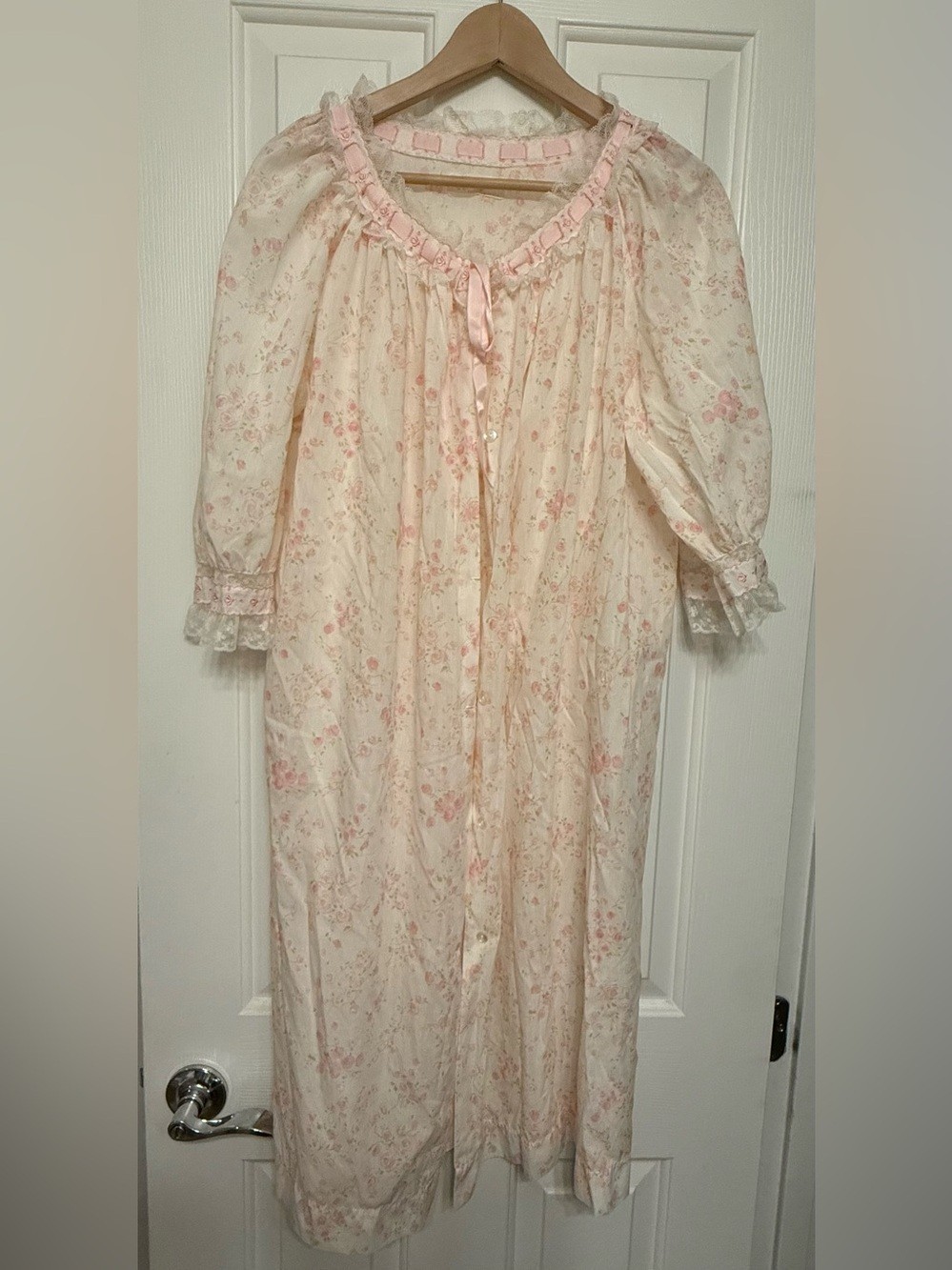 Vintage Barbizon « Yvette » Floral Nightgown & Duster Robe Size Medium