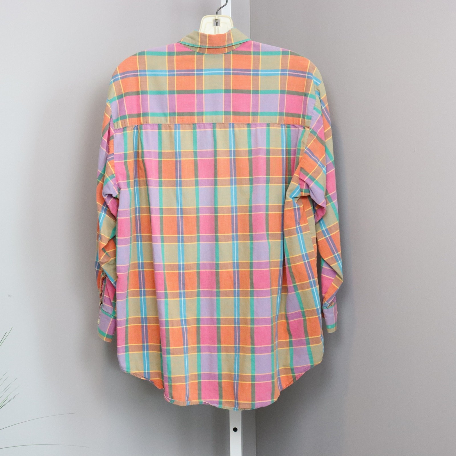 Vintage Harold’s Multicolor Plaid Button Down Shirt Retro Long Sleeve Size 8