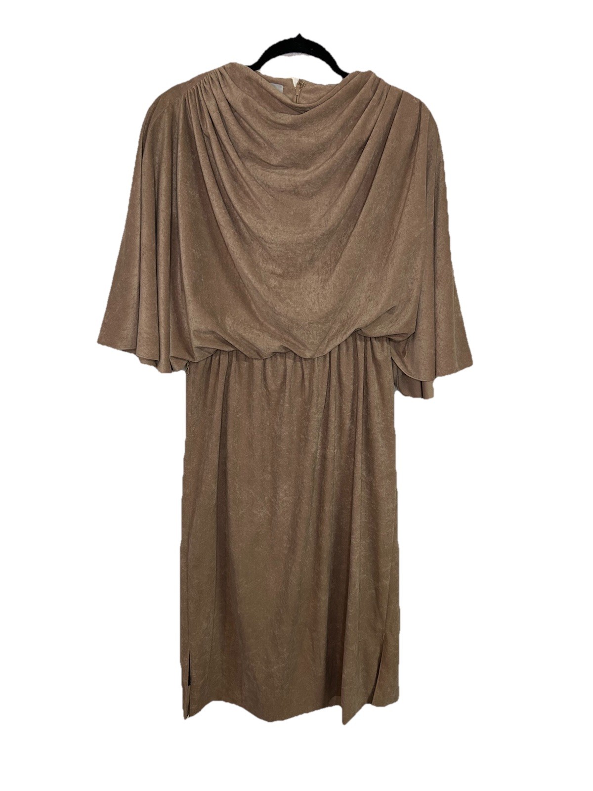 VTG Western Tan Suede Draped Midi Length Dress NARDIS OF DALLAS S/M