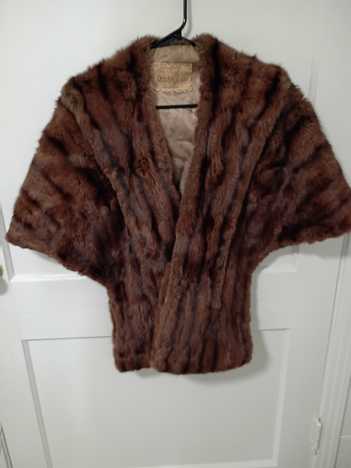 Mink Stole Light Brown Genuine Fur Wrap Stole Vintage