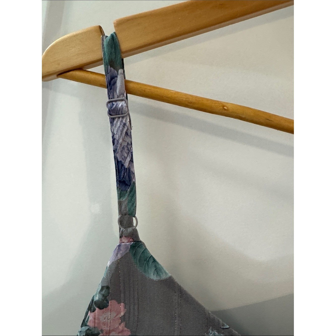 torrid Gray Floral Spaghetti-Strap Cami with Pink and Lavender Flowers