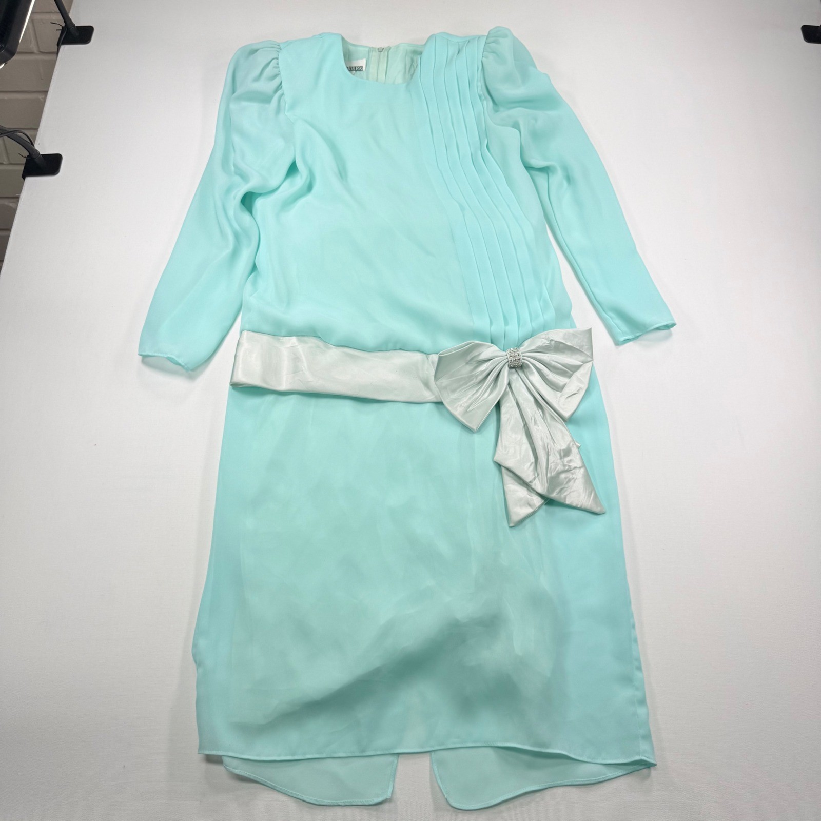 Mint/Aqua Green Size 5/6 80s 2 Piece Dress Drop Waist