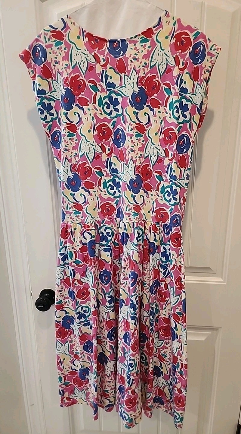 Vintage Laura Ashley Dress Womens Size S/m Floral Cottage Core Midi Pockets