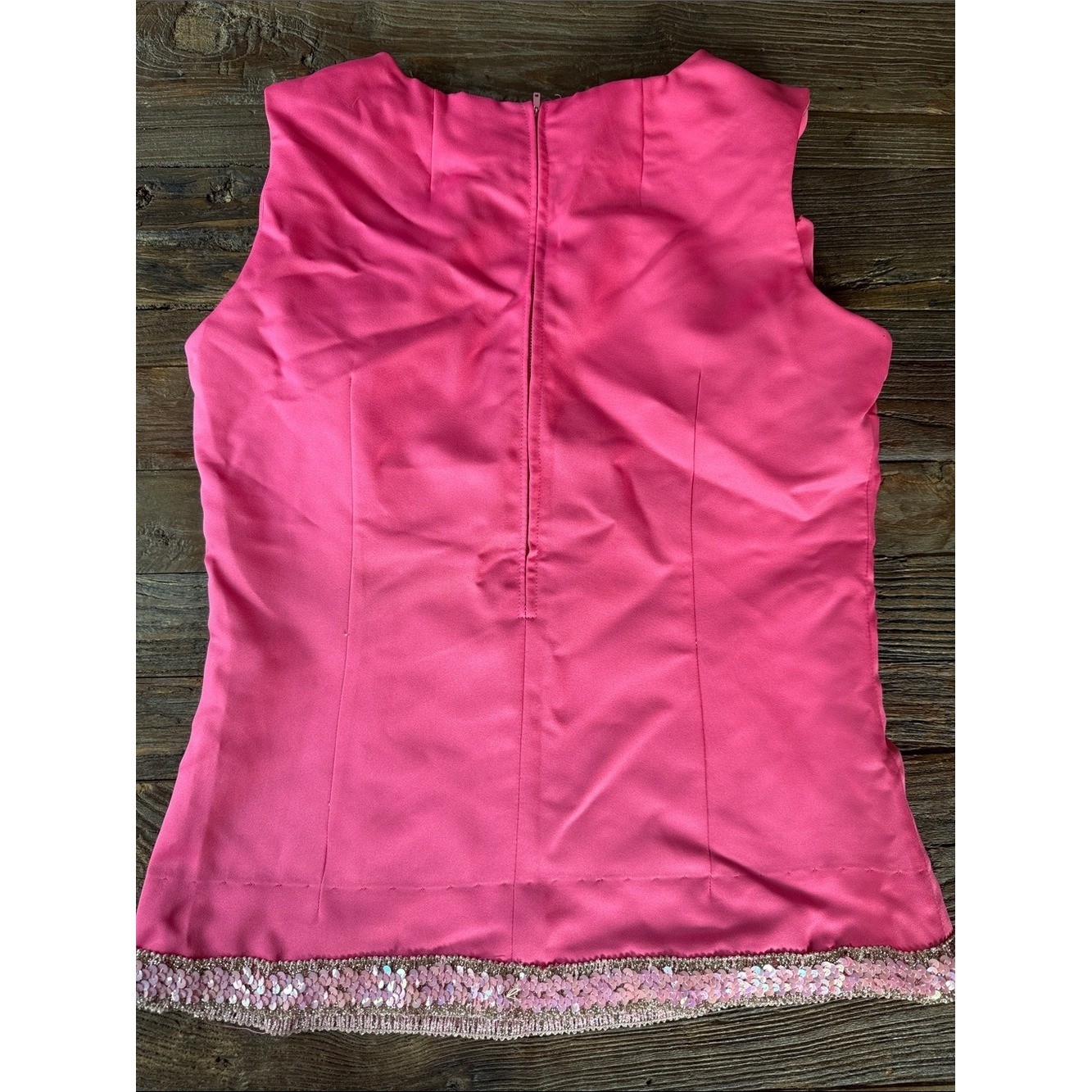 60&rsquo;s Mod hostess Pink Sleeveless Top & kick flare Leg Pants Set
