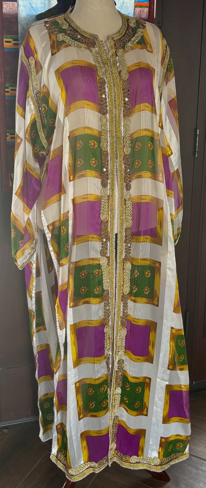 Vtg mid 60&rsquo;s – 70&rsquo;s 2pc Moroccan Caftan Set Sz L-XL