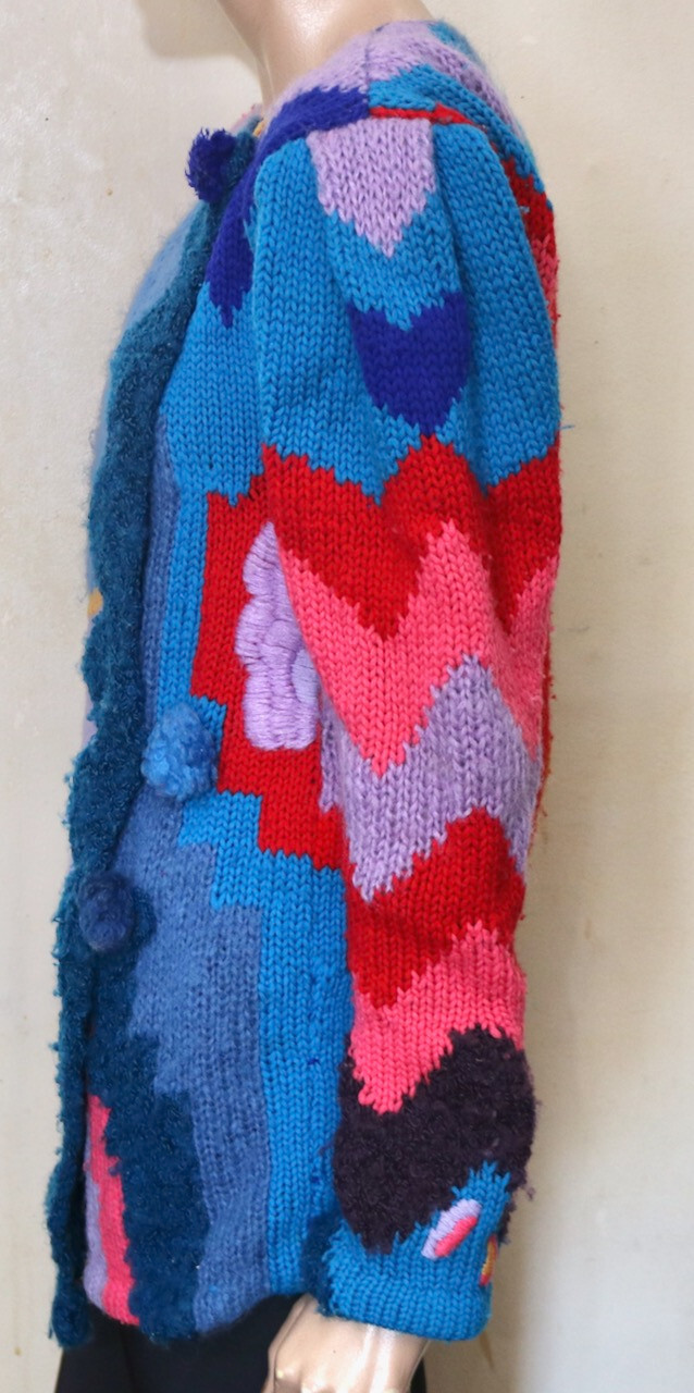 Giorgio Sant Angelo for Daniel Caron vintage hand knit avant garde sweater M