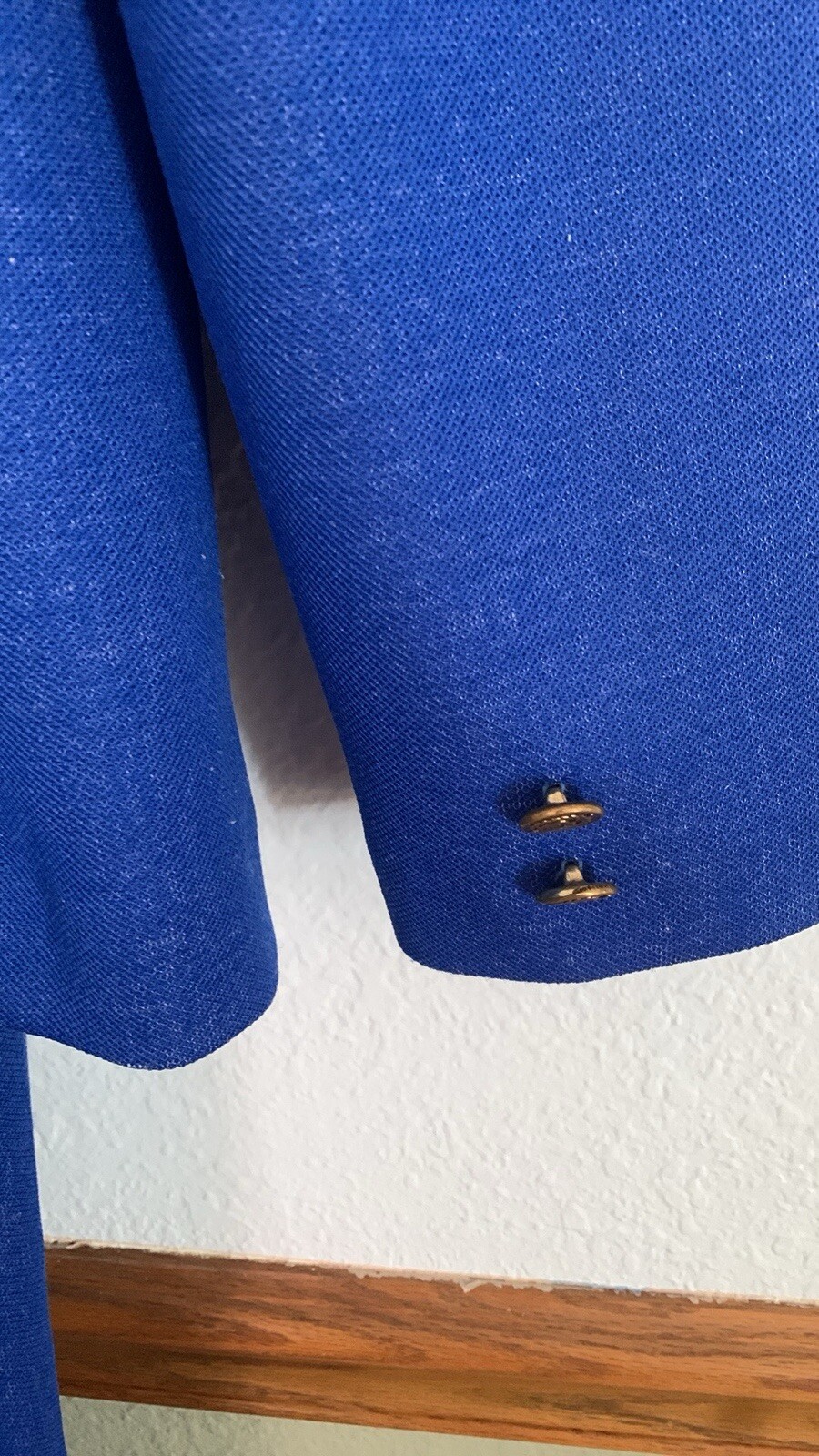 Vintage Graff California Blue Polyester Pleated Pull-on PantSuit Large