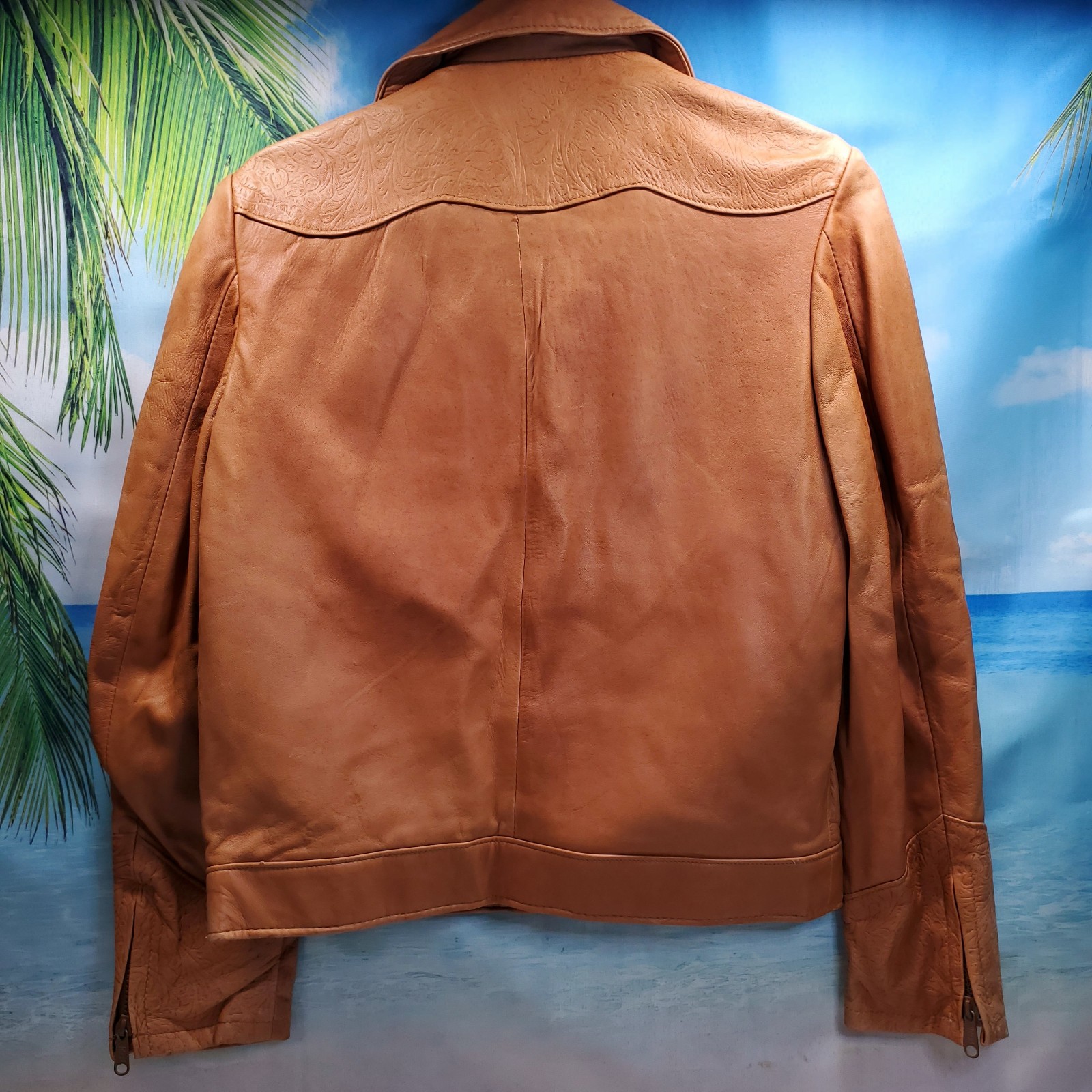 VTG Kenny Rogers Leather Jacket Western Lambskin Women Size 12 USA made Schott