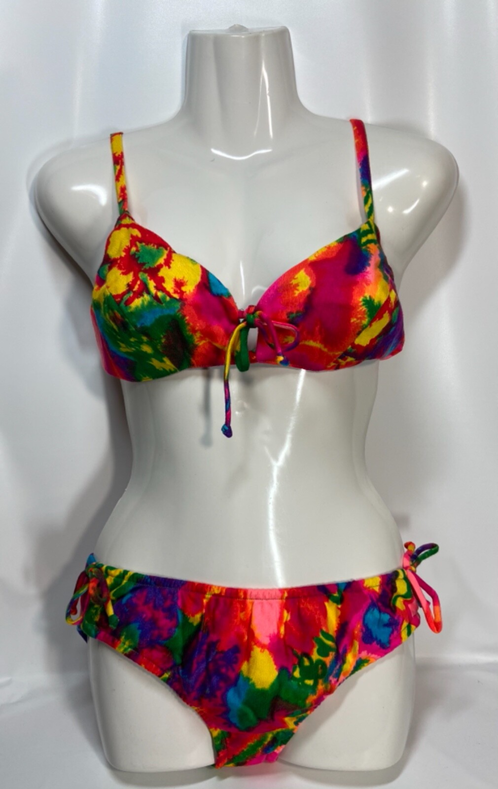 VTG 1960’s Psychedelic Tie Dye Bikini Swimsuit Handmade By Wedgewood No Size Tag