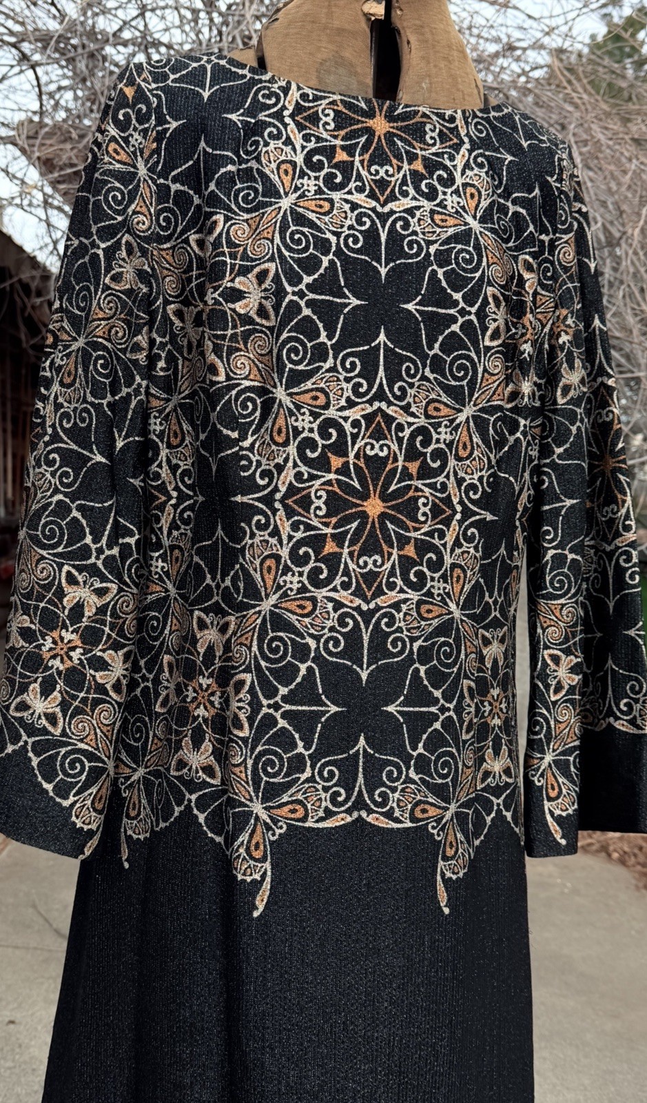 Vtg 70&rsquo;s Alfred Shaheen Master Printer Caftan Maxi Dress Size 16 Excellent