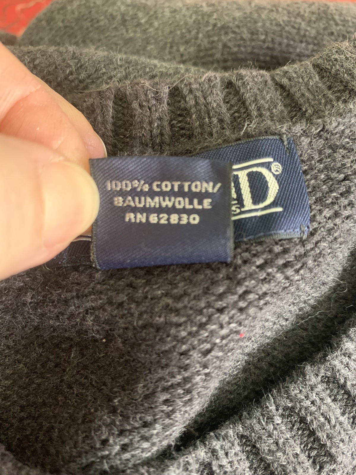 Vintage 1990s Lands’ End Gray Sweater 100% Cotton Sz L Heritage Size Large 14-16