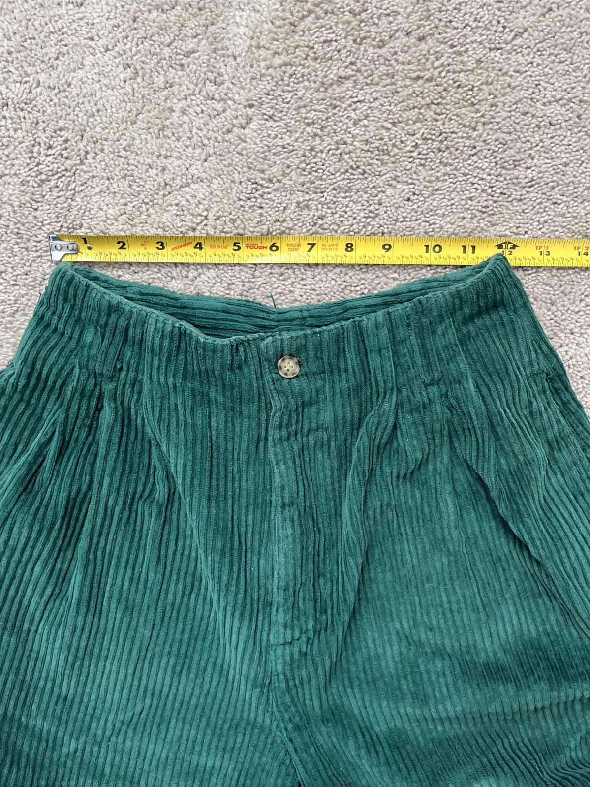 Copper Key Vintage Green High Waisted Pleated Corduroy Shorts Junior 7 Cotton