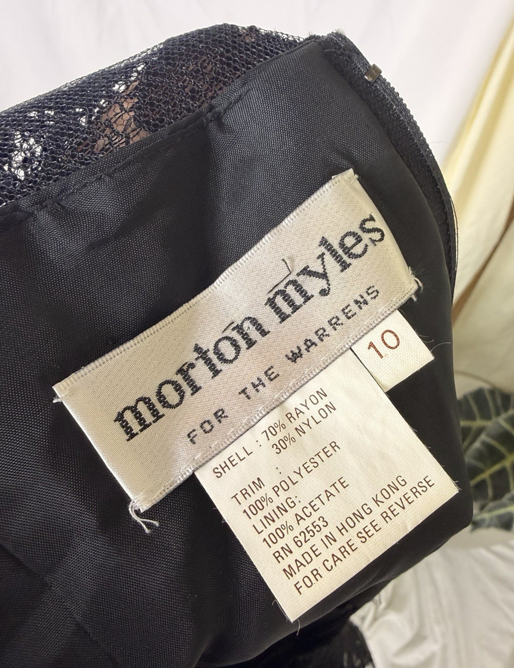 RARE True Vintage 80s Morton Myles Black Lace Sequin Cocktail Dress Prom Size 6