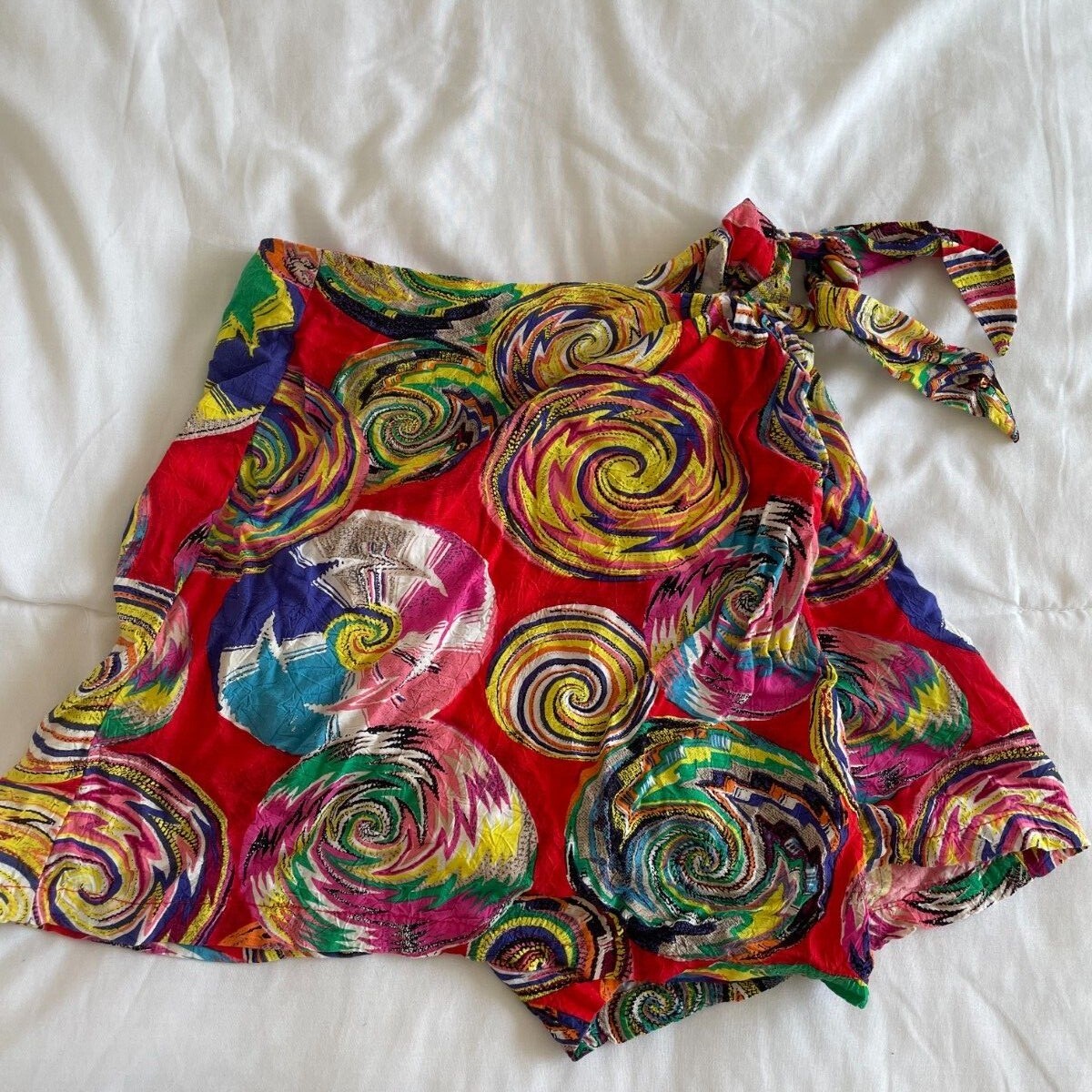Vintage Jams World Wrap Swirl Pattern Skort Sz 3 (XS)