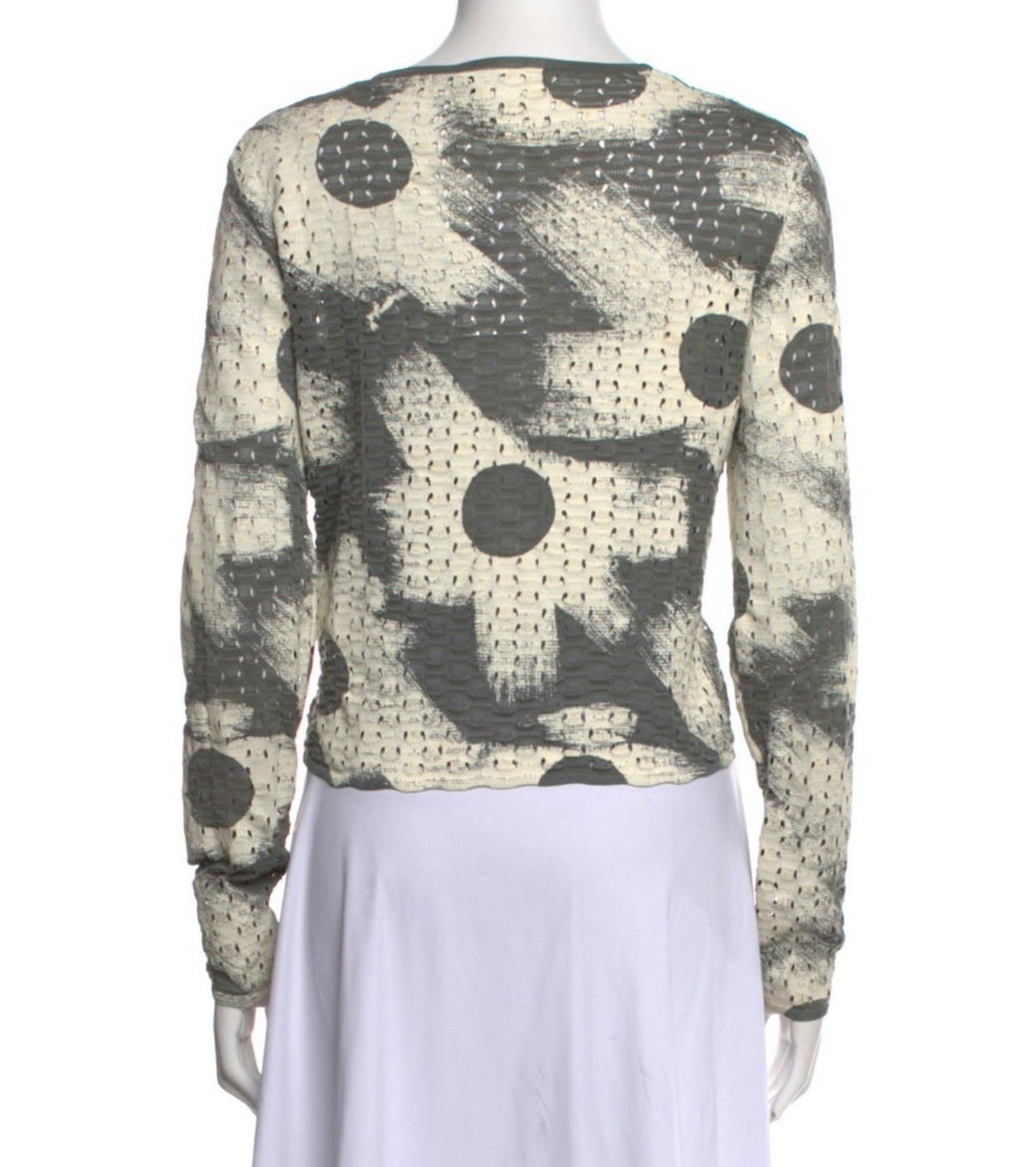 Christian Dior Vintage 2001 Matching Set Sweater Top Cardigan White Gray FR 42 L