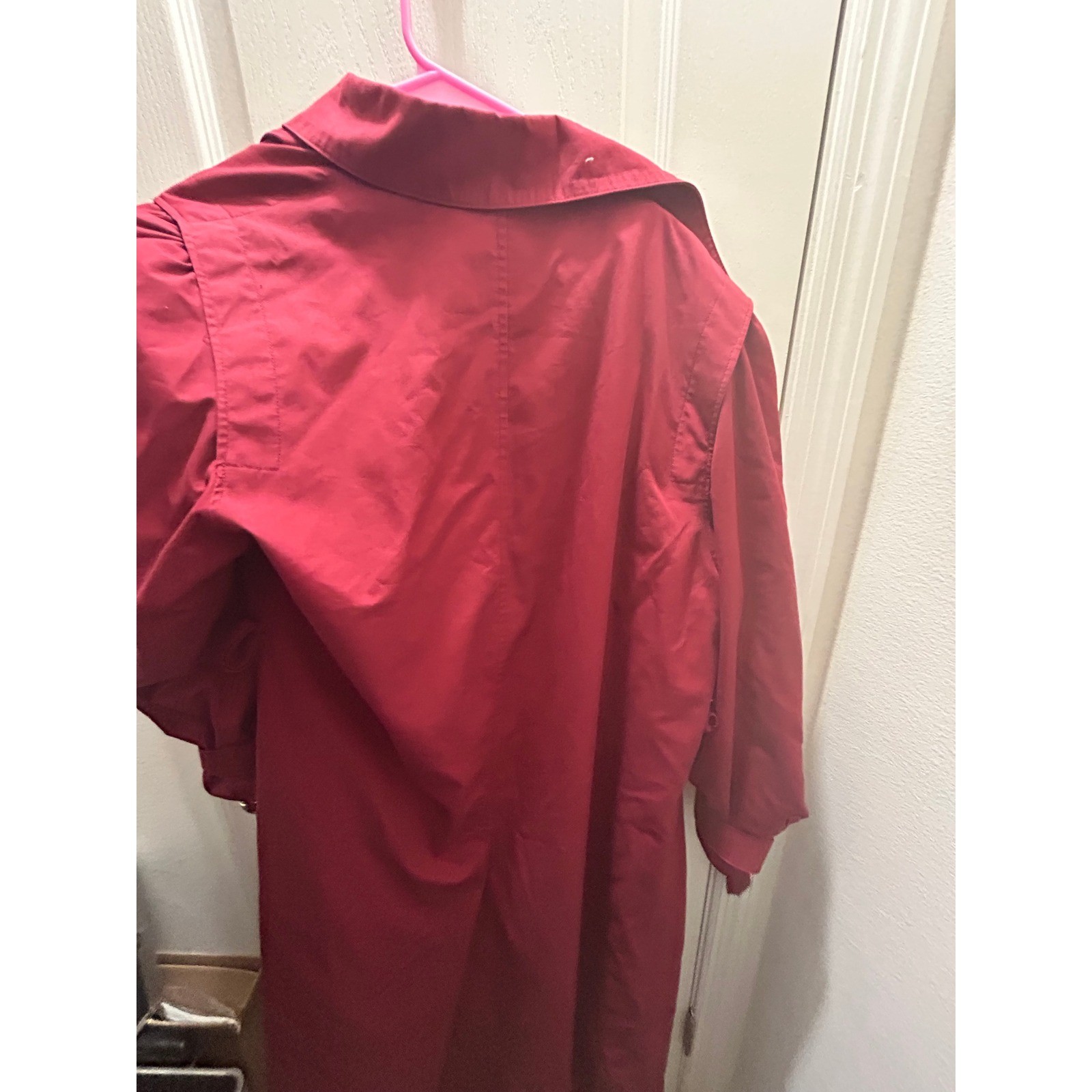 Vintage Misty Harbor Red Plaid Lined Raincoat Trench Coat Petite 10 Retro