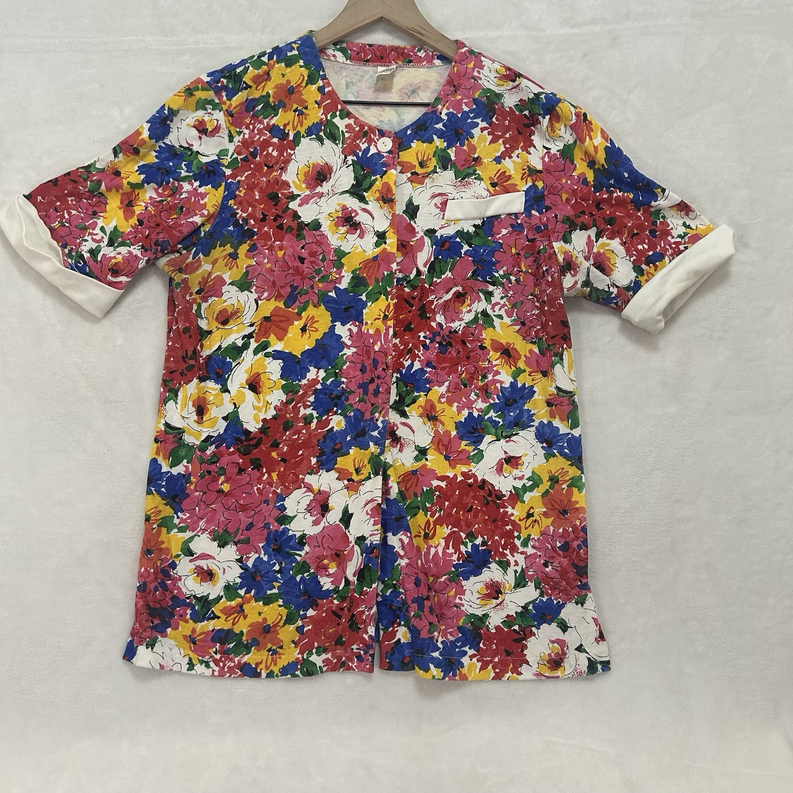 Vintage Units USA Women’s Blouse Size 2 Floral Button Up Retro Flair Shirt Top