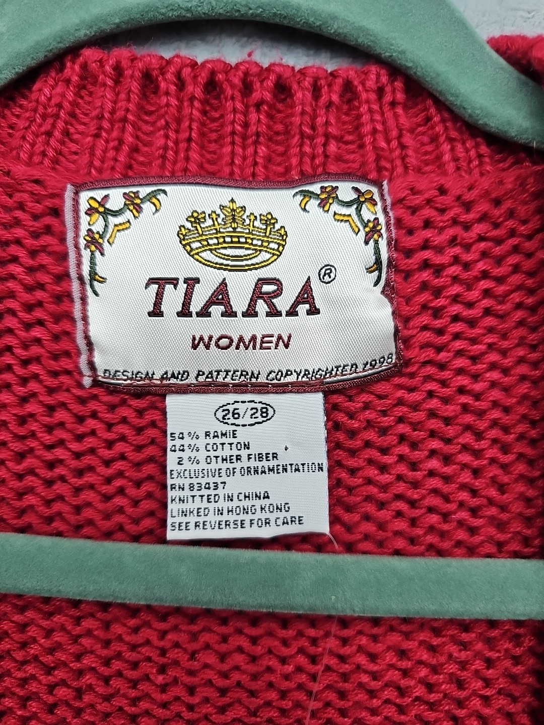 Tiara International Knit Vest School Teacher ABC Theme Plus Size 26/28 Vintage
