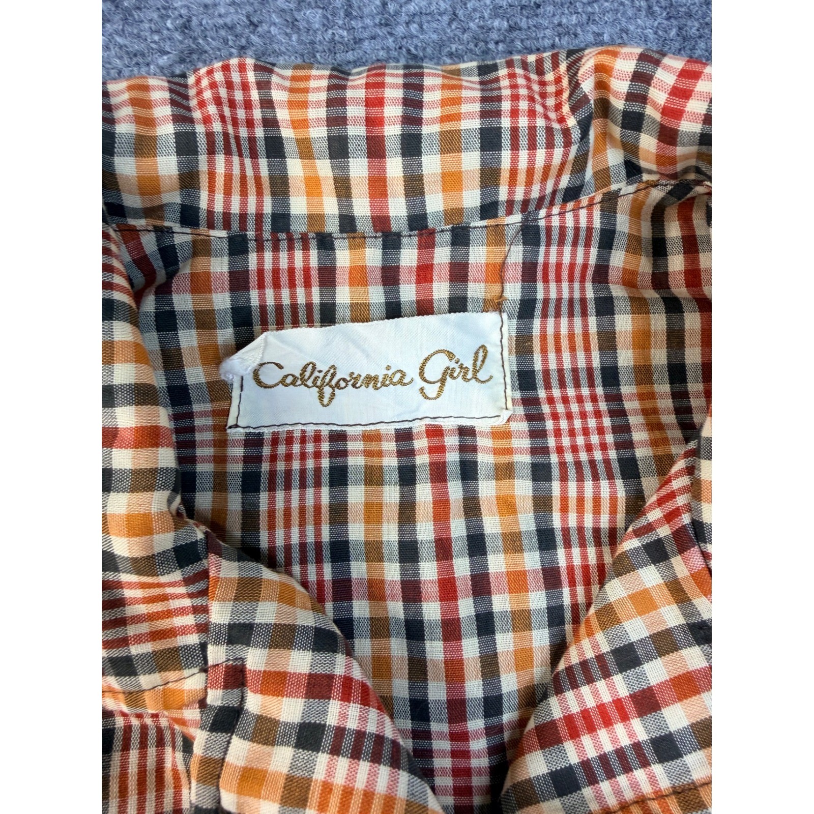 California Girl Vintage Brown Plaid Dress Suit Set Jacket 2pc Mod 70s Workwear