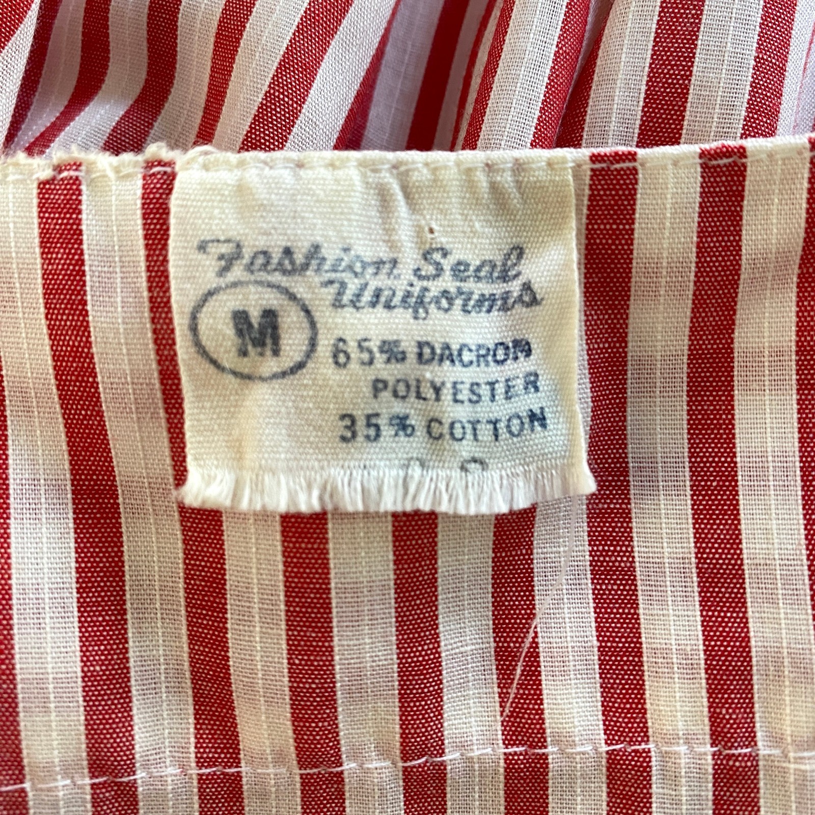 Candy Striper Vintage Volunteer Uniform Jumper Medium Pink White Fashion Seal