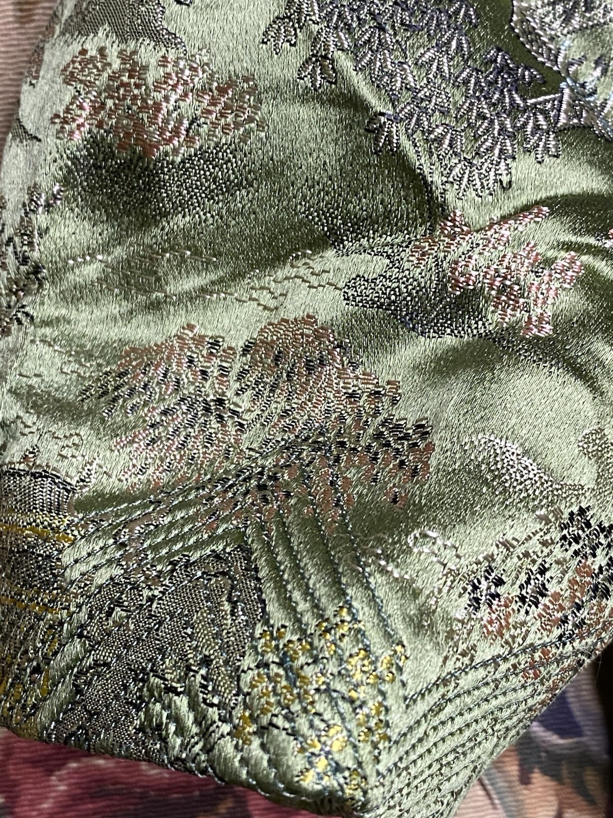 VTG Embroider Estat Regency Brocade Blazer Detail Puff Sleeve XS Oriental Design
