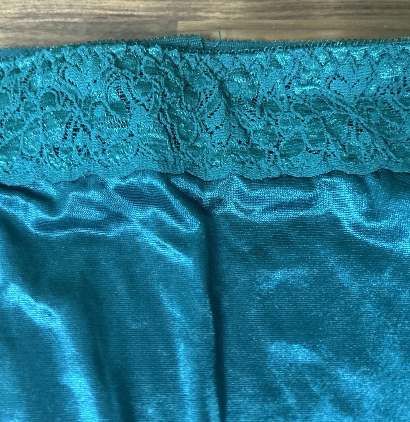 Vtg LANE BRYANT Intimates 26/28 Second Skin Stretch SATIN Panties Brief Emerald