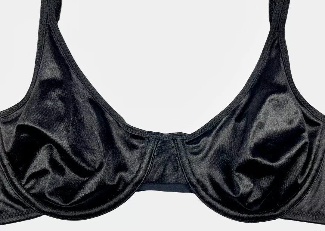 Unlined Satin Bra · Second Skin · Black · 36C