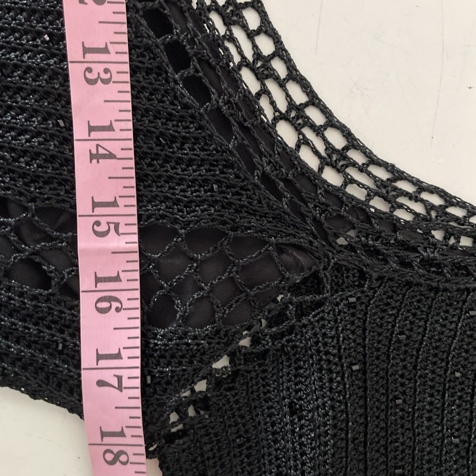 Gorgeous Vintage CACHÉ Black Beaded Crochet Knit Midi Dress XS/S/M