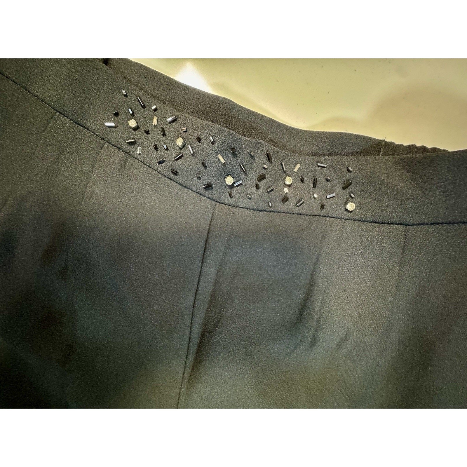 Vintage Lori Max NY Women’s Sz 8 Dress Pants Black Beaded Waistband Eveningwear
