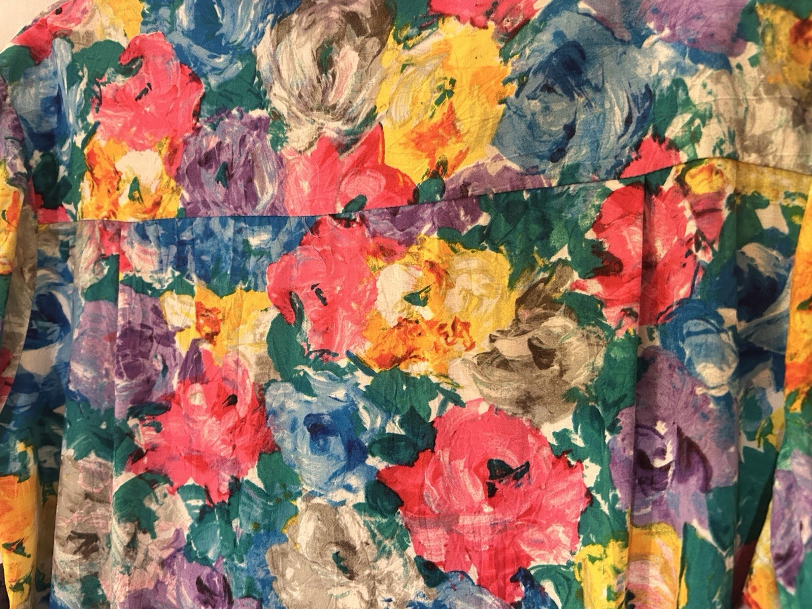 Vtg 90s NWT Jams World Bright Floral Parfait Watercolor Short Sleeve Shirt SZ XL