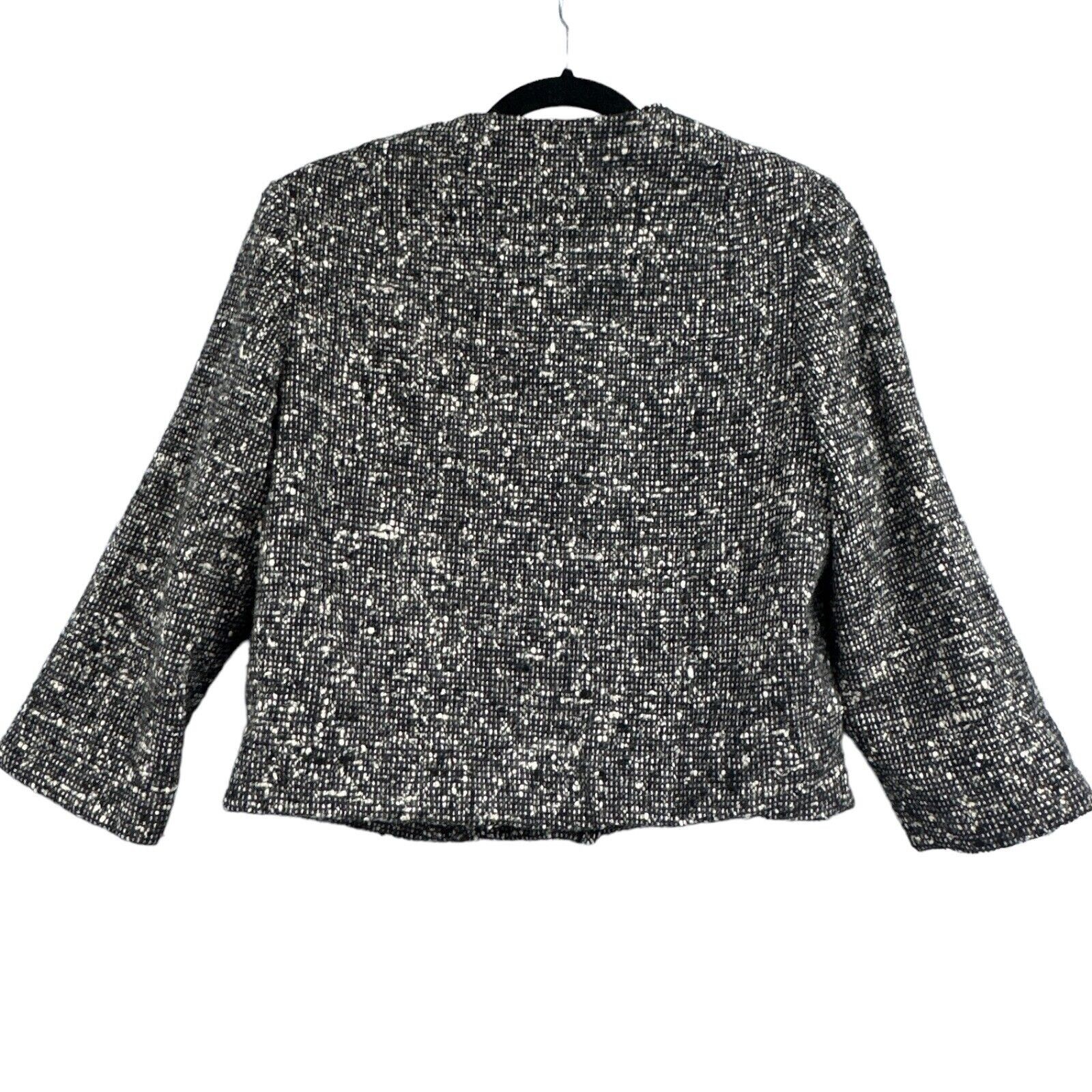 VTG Pendleton Blazer Jacket Wool Tweed Lg Black White Bolero Business Preppy USA
