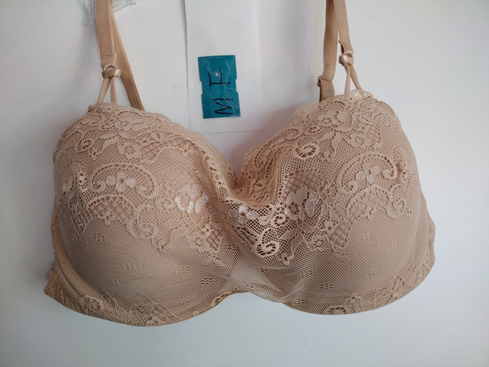 SMART & SEXY Peek A Boo 2-in-1 Cami Bra : 40C Beige PADDED UNDERWIRE
