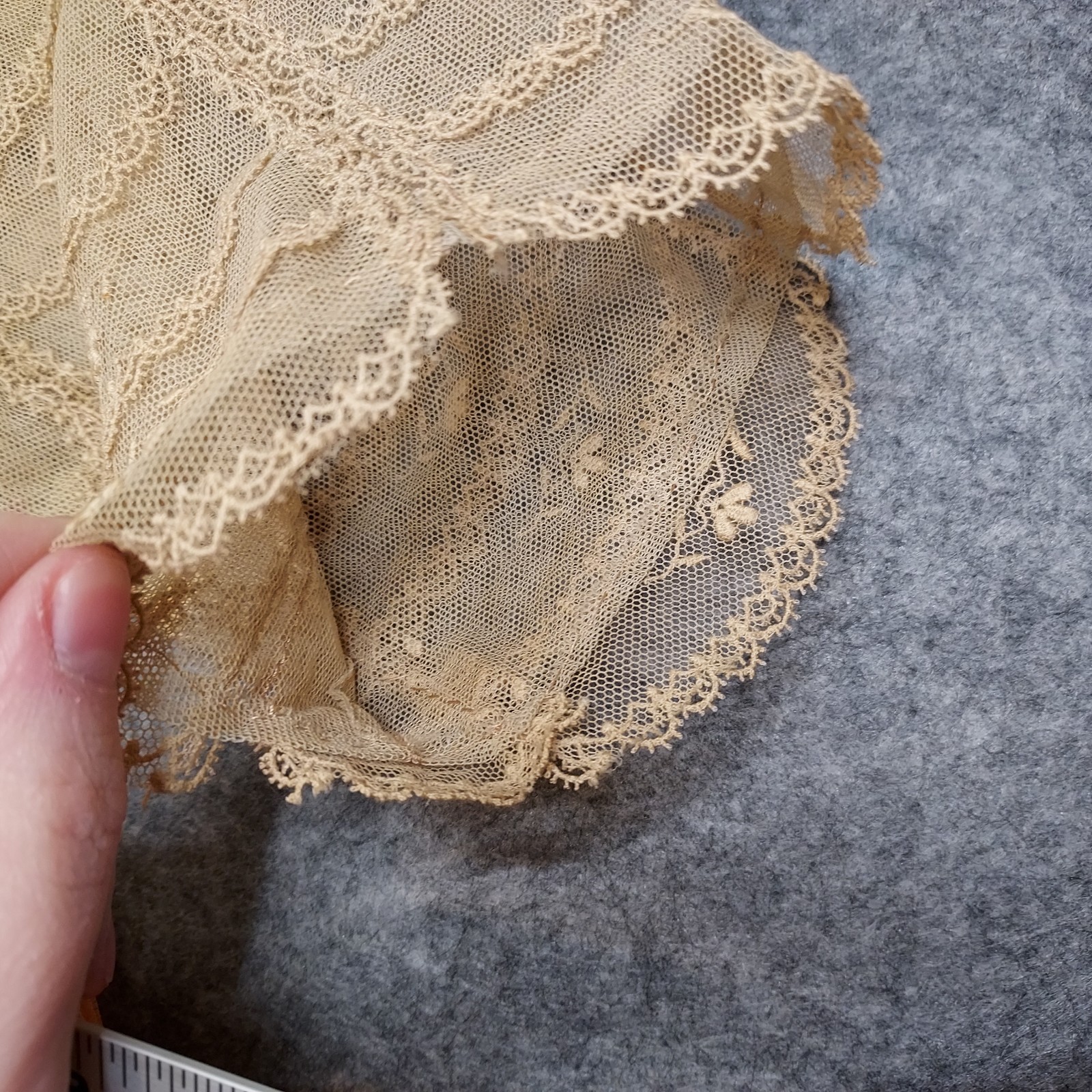 1910s Flapper Dress Lace Chiffon Authentic Peach Sash Titanic True Vintage
