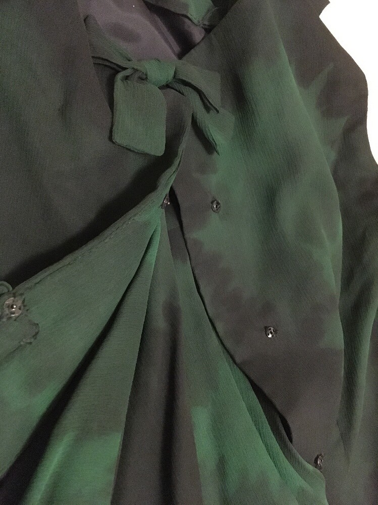 Green And Black 2 Pieces Dress Evening Wear Vintage 1980s Custom