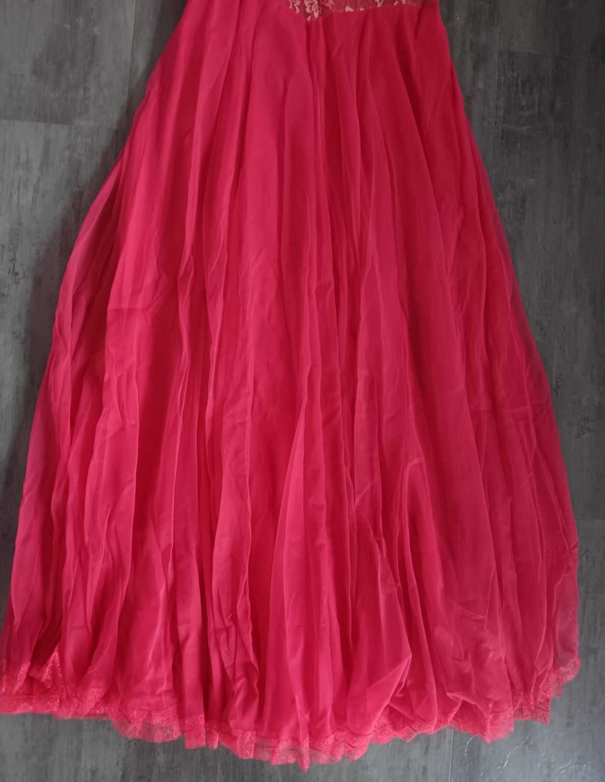 Vintage Clair Sandra by Lucie Ann Beverly Hills Gown Red/Pink Size 34