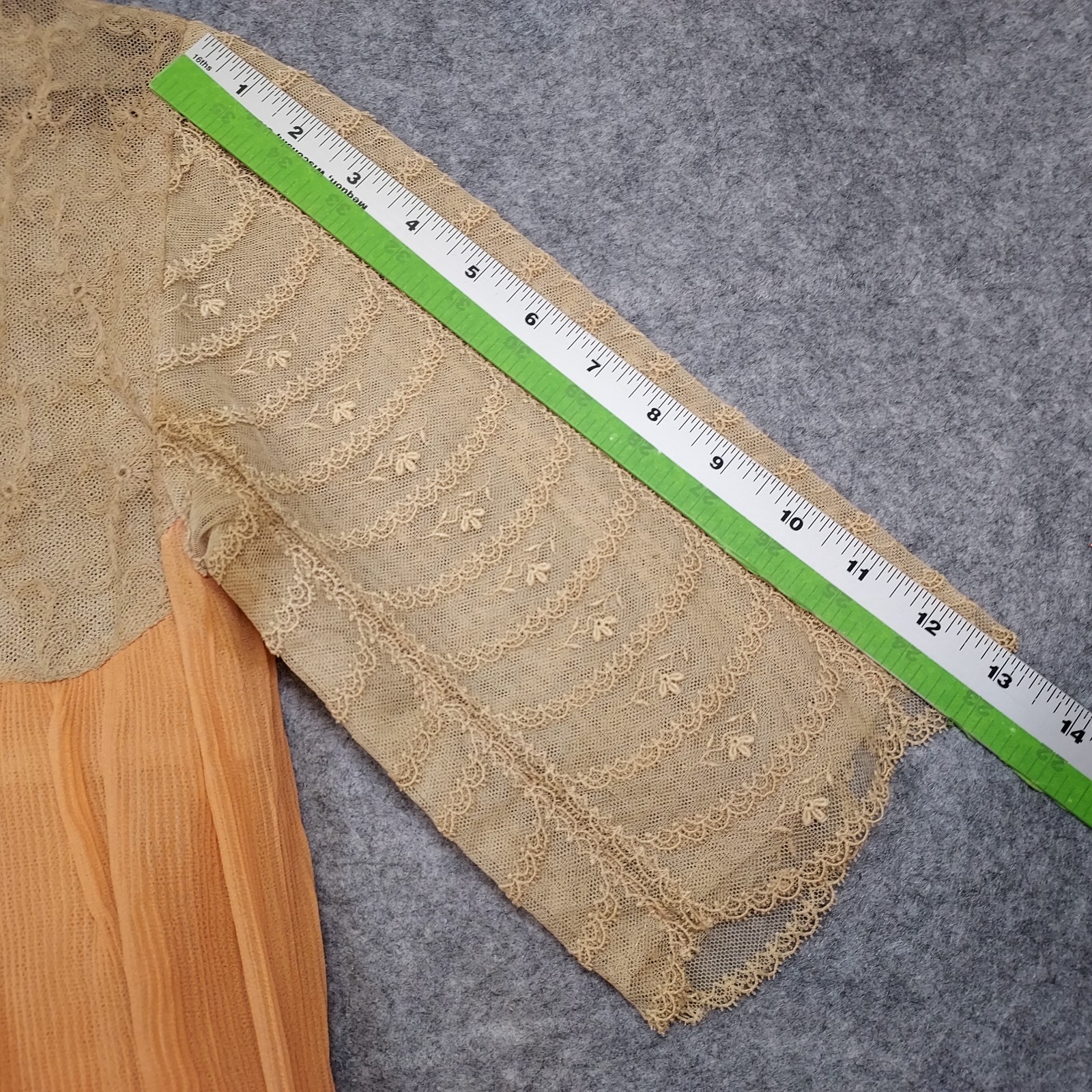 1910s Flapper Dress Lace Chiffon Authentic Peach Sash Titanic True Vintage