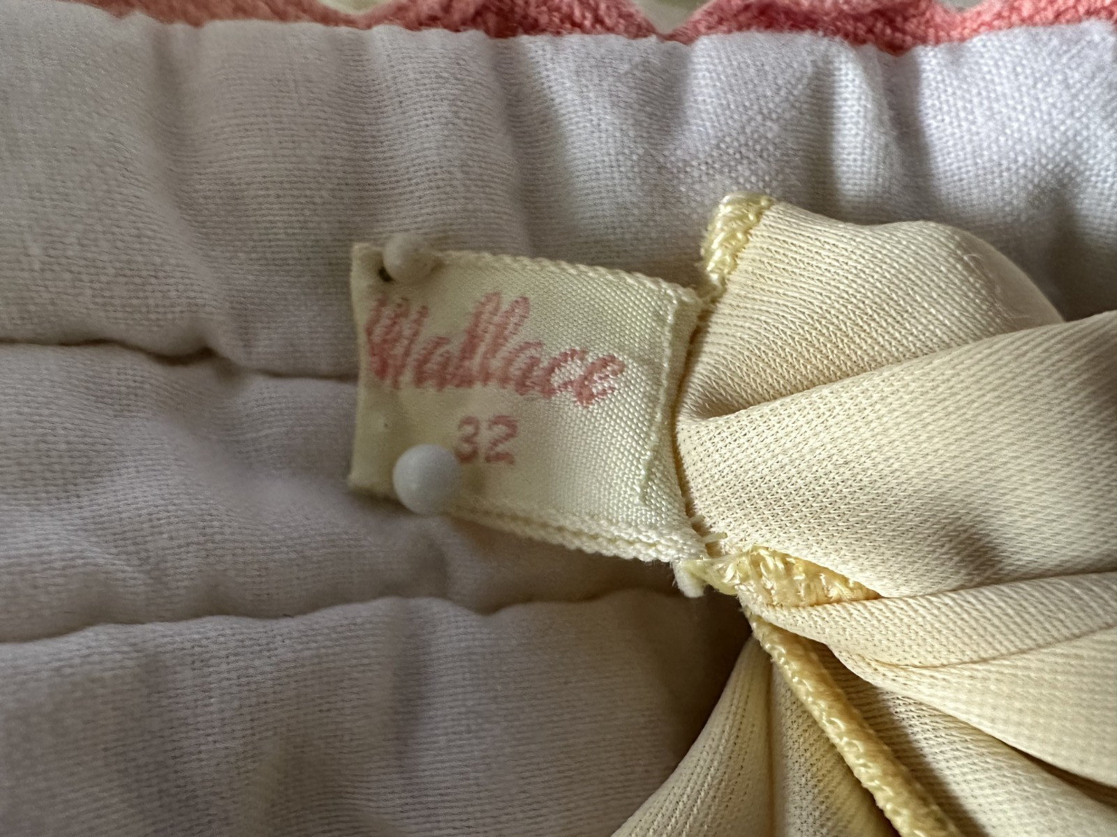 Vintage Virginia Wallace Yellow « Cupcake » Chiffon Dress