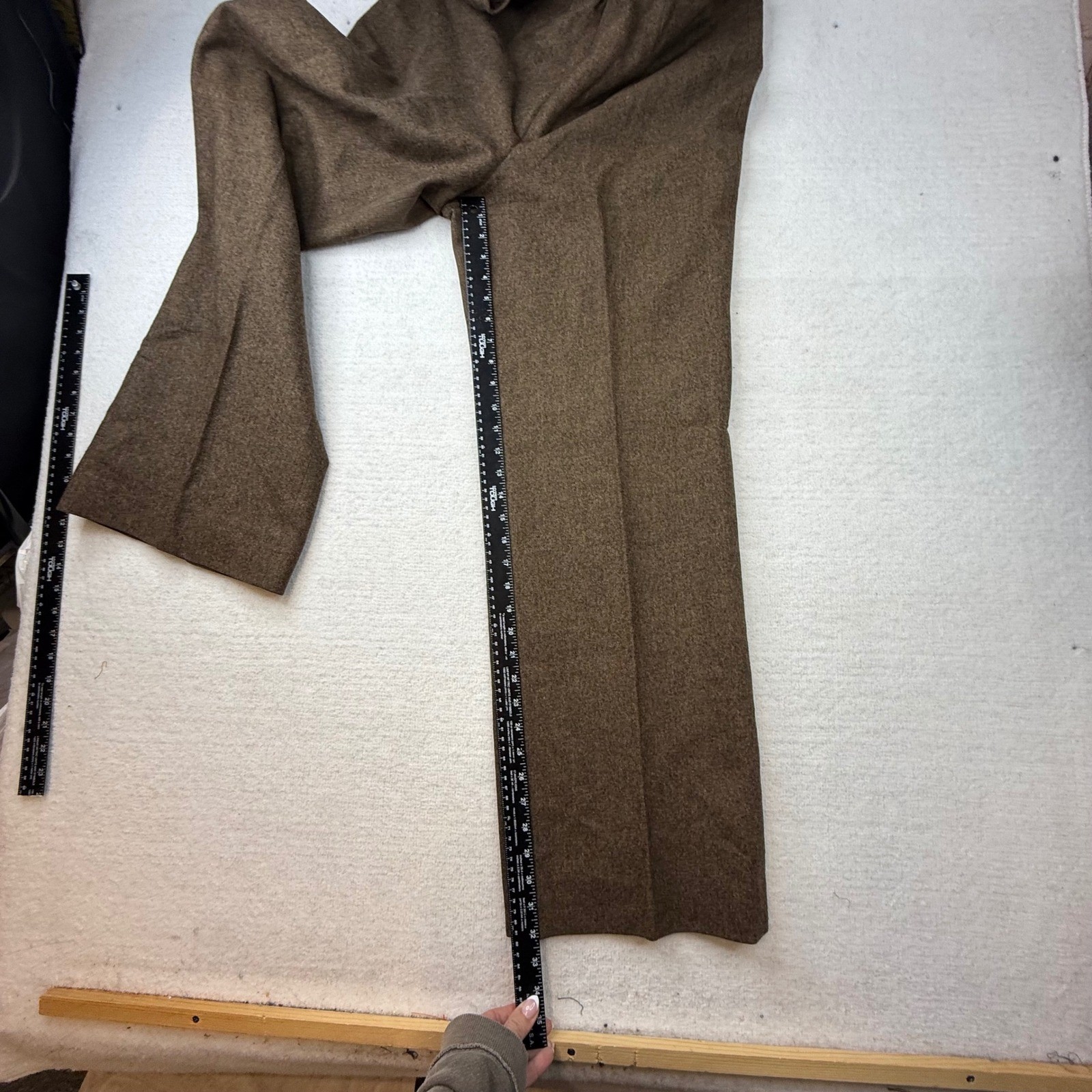 VTG Pendleton 100% Virgin Wool Pant Suit Brown Womens 16 USA 1970s dark academia
