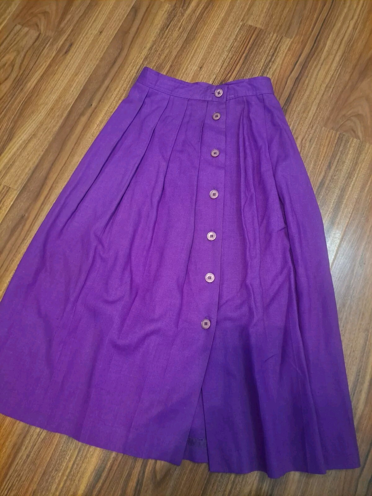 Vintage 1980&rsquo;s Breckenridge Button Down Denim Skirt Size 6 Cottage Teacher Core