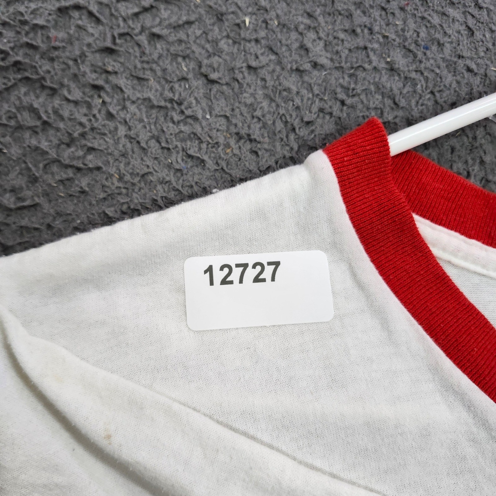 Vintage Coca-Cola Ringer Nightgown White Red V-Neck Sleep Shirt 80s USA Small