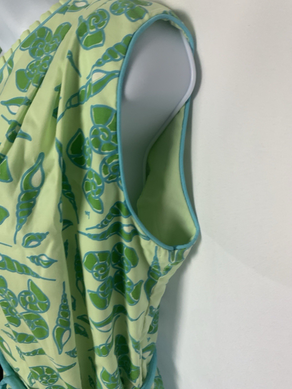 Vested Gentress Mod Tropical Shells Shift Day Dress Vintage Size 18