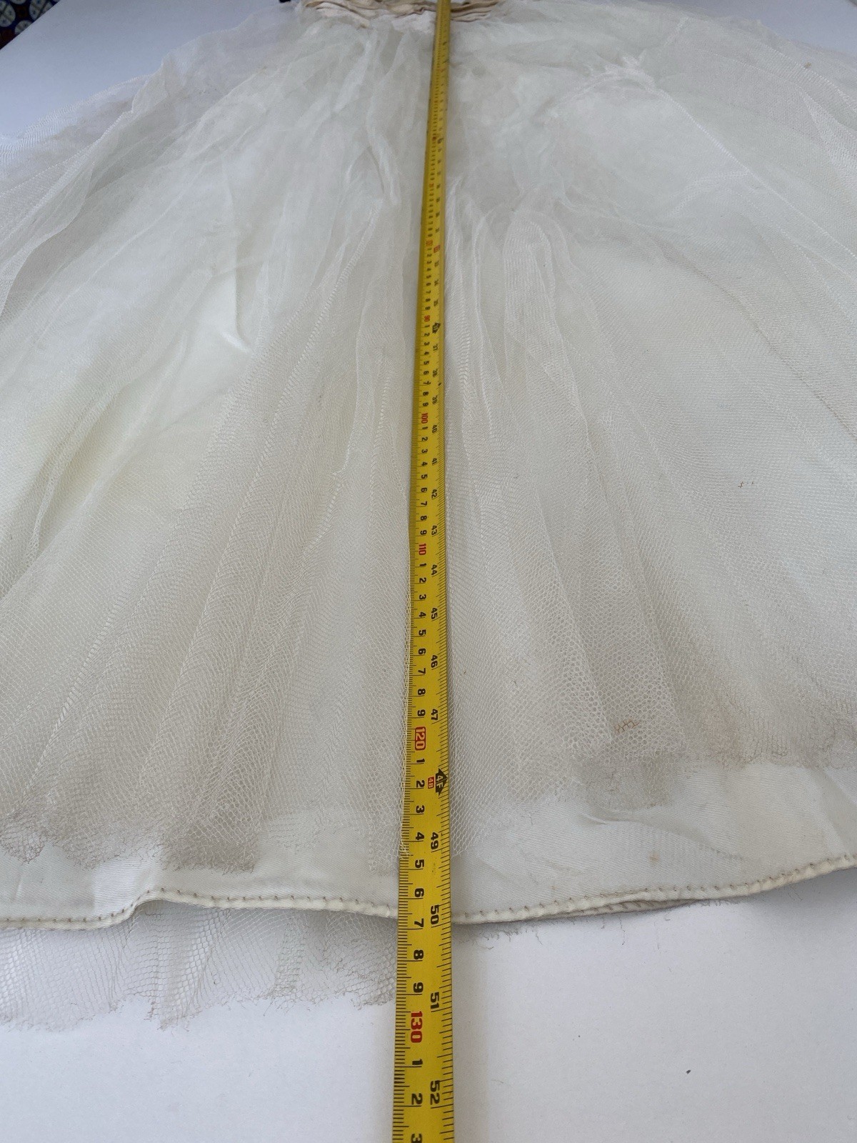 Vintage 50s S Strapless cotillion party Prom dress long Ivory Tulle