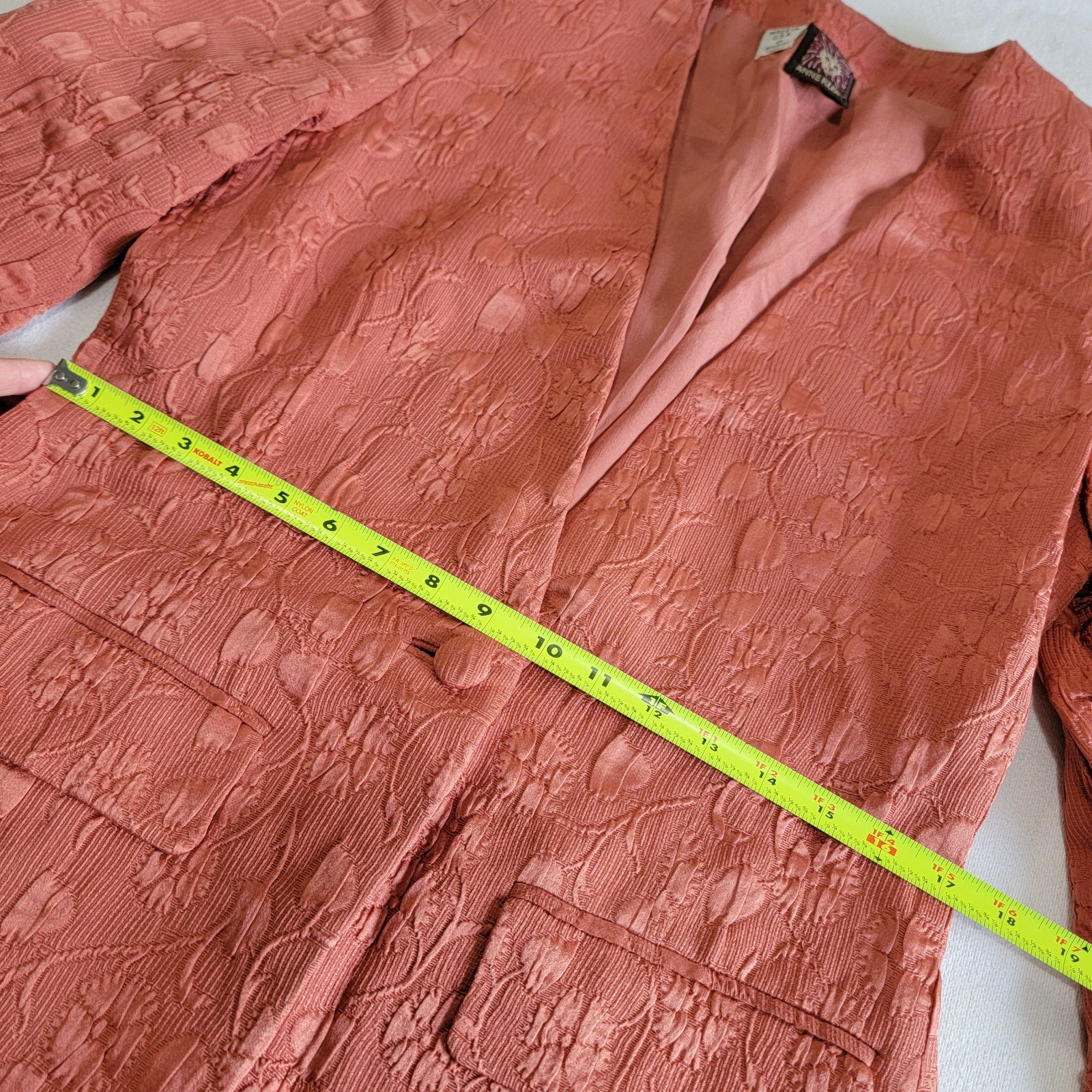 Vintage 1970s Anne Klein Blazer Jacket Union Made Orange Salmon Women Size 6