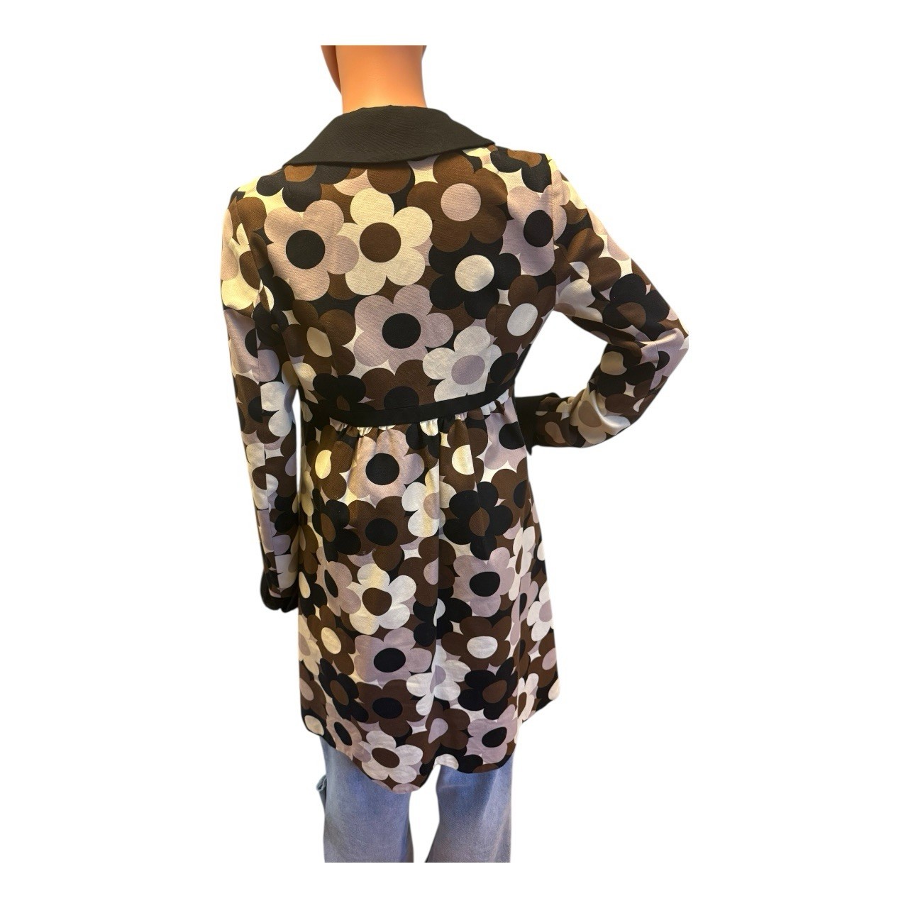 Vintage 60s Style Retro Floral Button-Up Coat Dress Women&rsquo;s