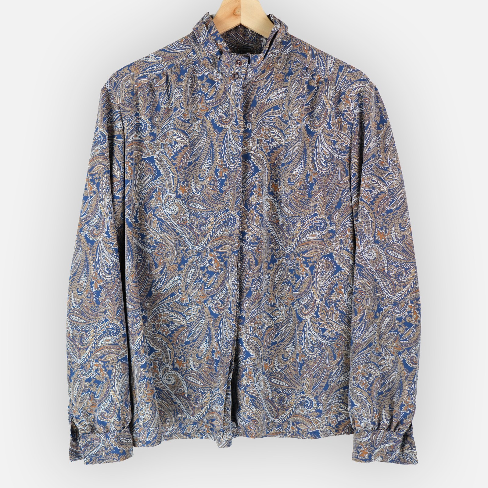 VTG Country Sophisticates Pendleton Paisley Blouse Mock Neck Women&rsquo;s Size L EU