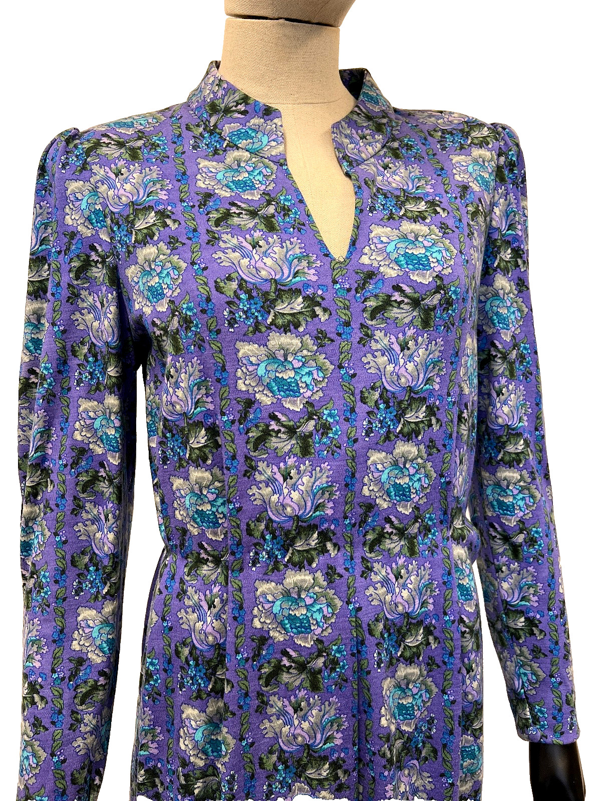 Vintage La Mendola Made in Italy Floral Midi Dress – Size 42 – Iconic 1970s