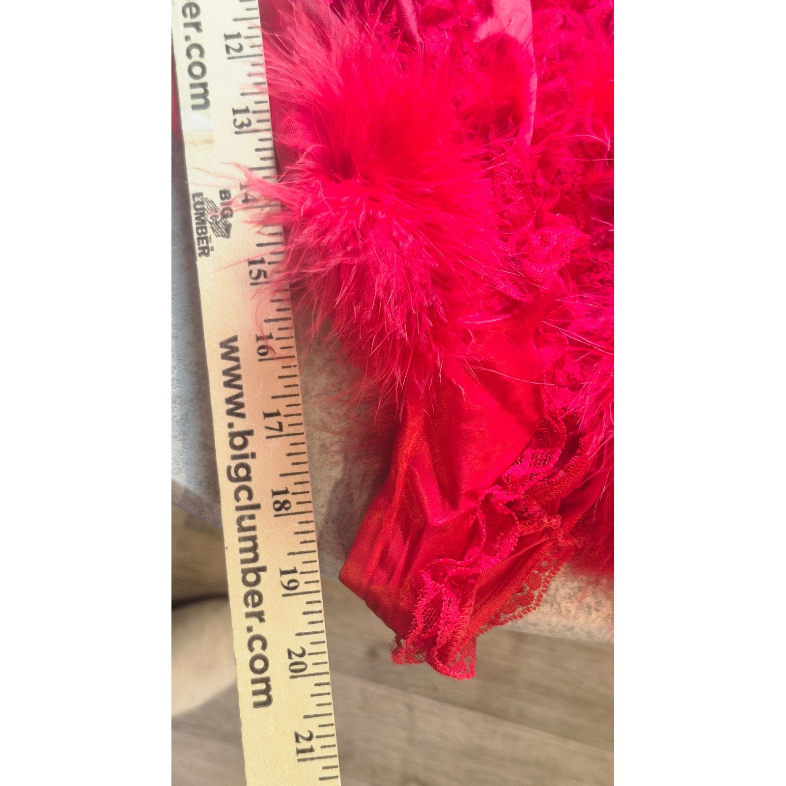 Vintage Faris Style Marabou Feather Teddy Boudoir Lingerie Pin Up Glam L
