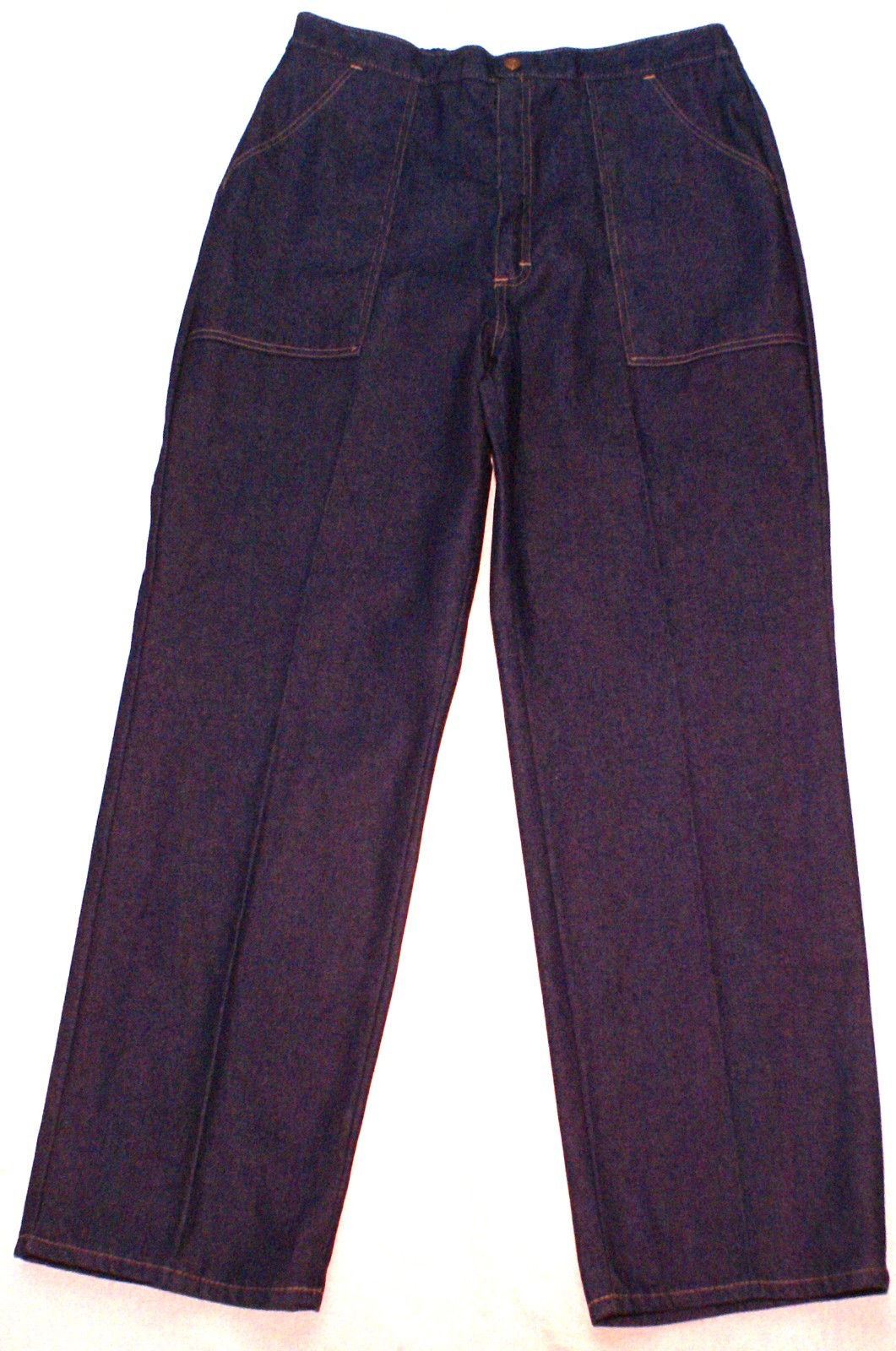 Vintage Sears Blue Jeans Womens Size 32, High Waist Elastic Waist Denim (33X30)