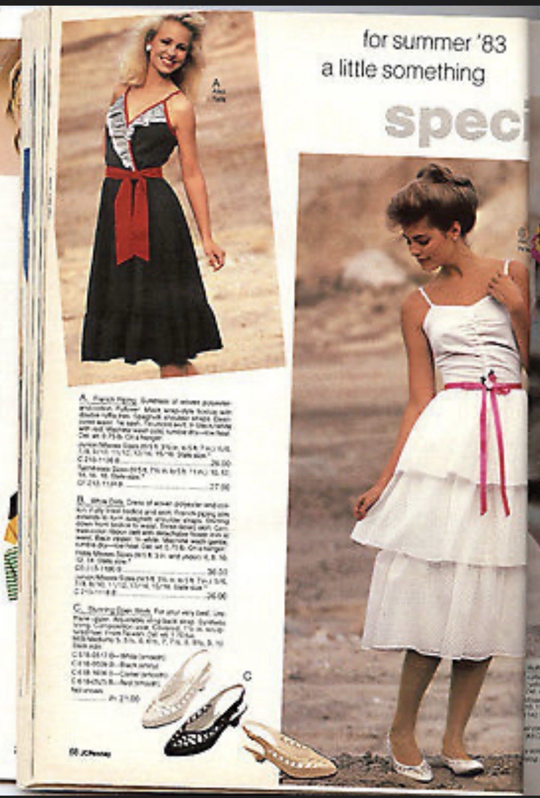JCPenney Vintage 1983 Catalog Ruffle Sun Dress 80’s Black Sleeveless XS S 0 2 4
