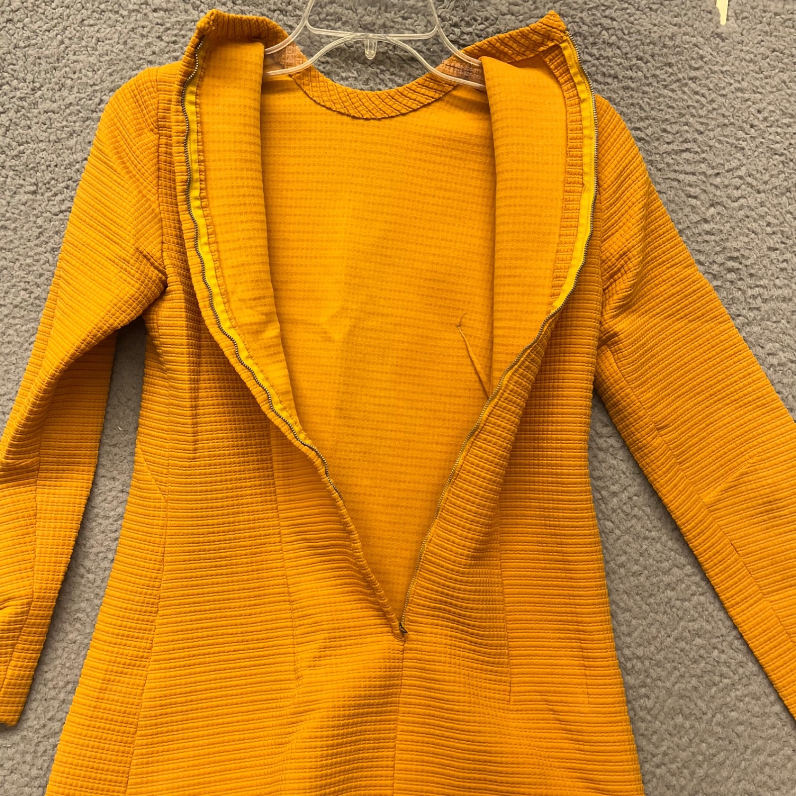 60&rsquo;s Leisure Pant Set Womens S Marigold Yellow Textured Dacron Polyester 70&rsquo;s